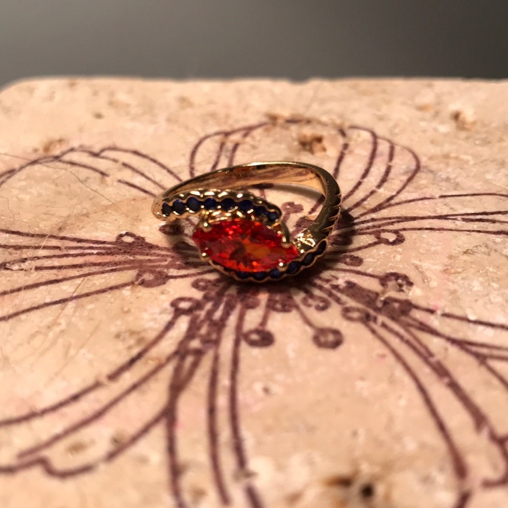 Orange & Blue Fragrant Jewels Ring Size 6